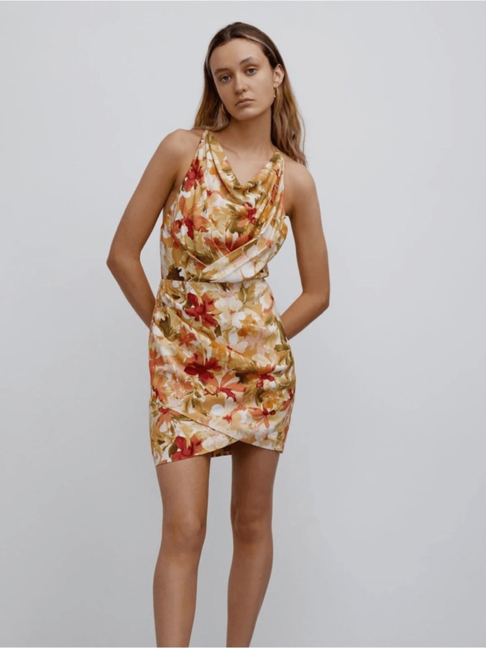 Significant Other Chiara Watercolor Floral Open Back Dress Sz 8